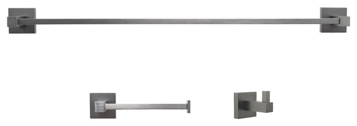 Italia Catania Series 3 Piece Bathroom Accessory Set in Gunmetal Finish