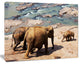 Parade of Elephants in Sri Lanka, African Landscape Canvas Art Print, 40"x30"