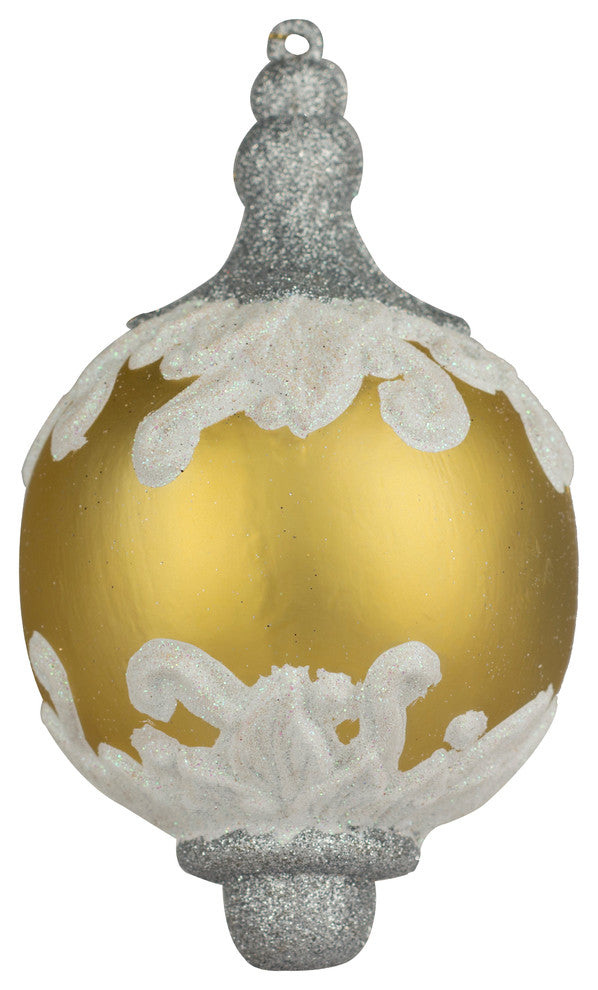 Wl-Fin-100-Trsr - 4" Finial Ornament Gold And Silver