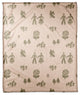 Folk Forest Motif in Pink Fleece Blanket