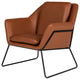 Modrest Jennifer Industrial Brown Eco-Leather Accent Chair