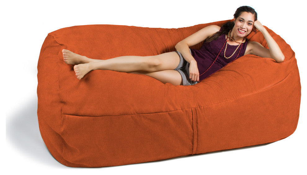 7' Giant Bean Bag Sofa, Mandarin