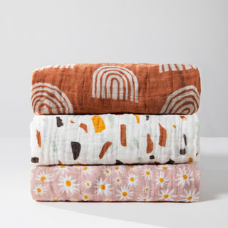 Crib Sheet, GOTS Certified Organic Muslin Cotton, Daisy