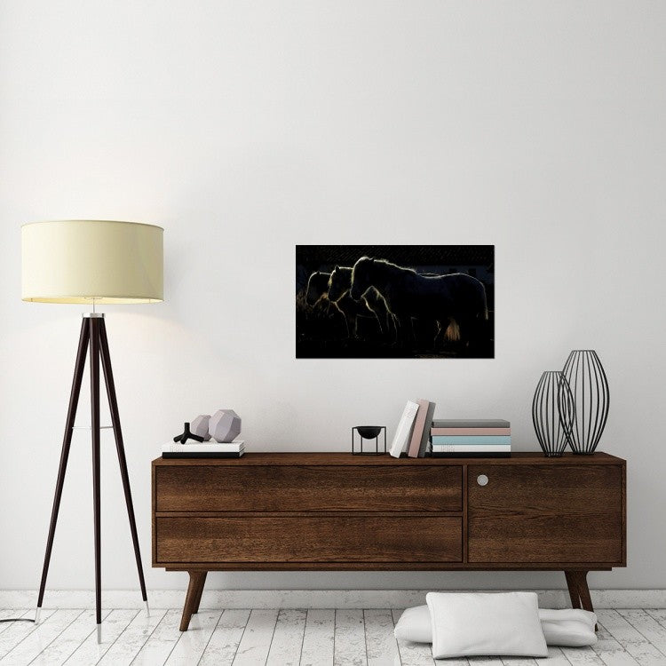 "Triplets" Stretched Canvas Giclee by Michel Romaggi, 36x21"