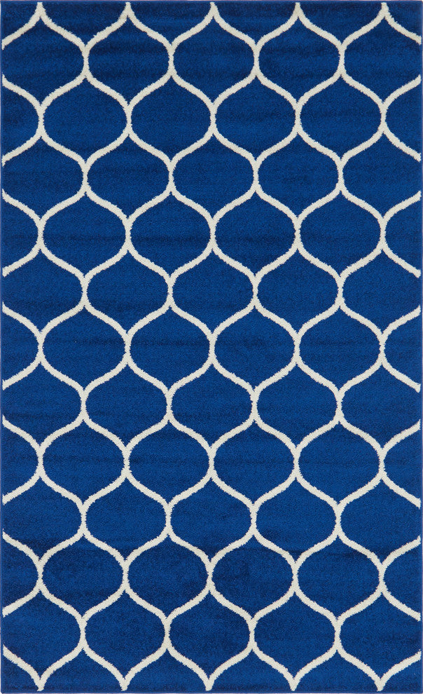 Unique Loom Light Gray Rounded Trellis Frieze 4' 0 x 6' 0 Area Rug