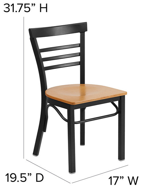 Black Ladder Chair-Nat Seat