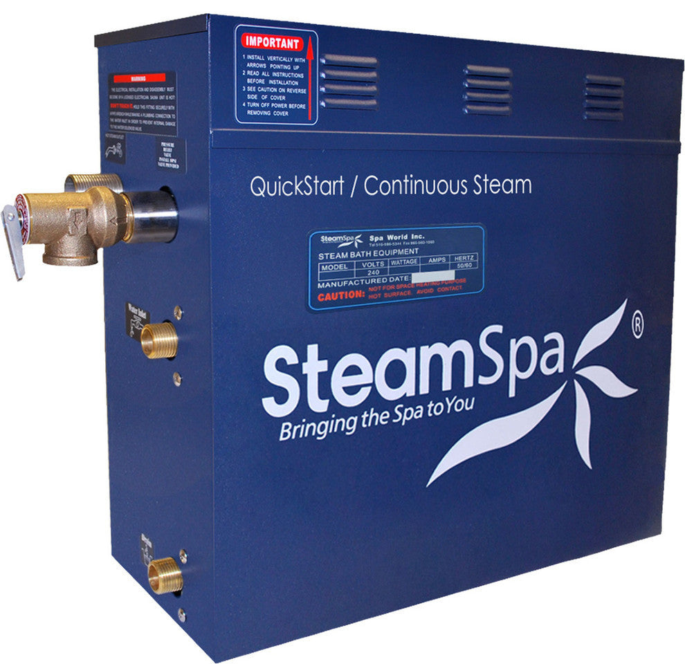 Oasis 9 Kw Steam Bath Generator With Built-In Auto Drain, Polished Chrome