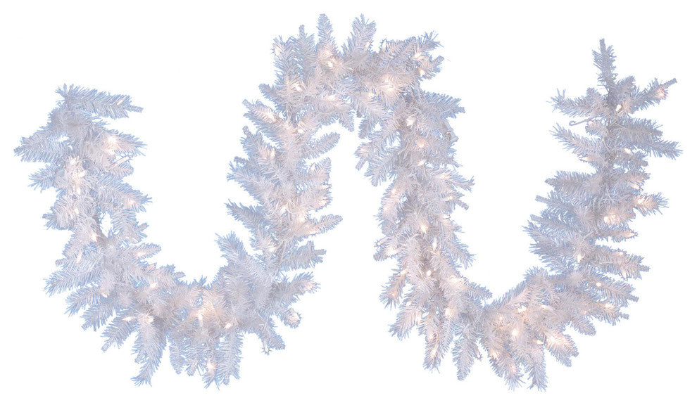 9-Foot Pre-Lit Crystal White Garland