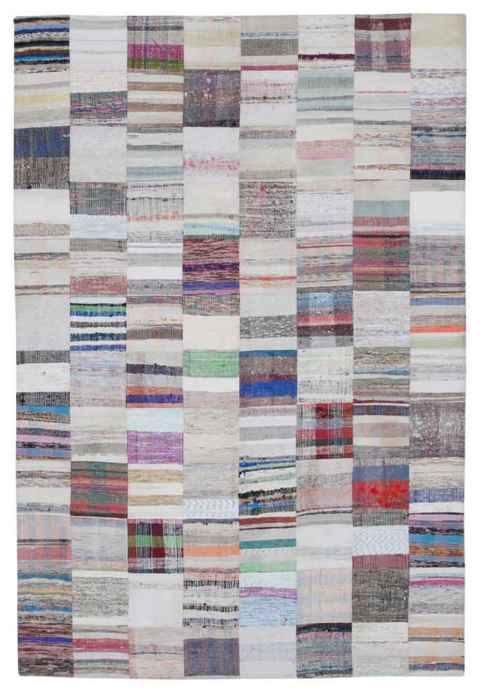 Rug N Carpet - Handmade Anatolian 6' 8'' x 9' 11'' Rustic Patchwork Kilim Rug