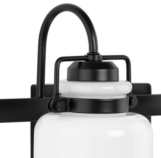 Fessler Collection Two-Light Matte Black Opal Glass Farmhouse Bath Light