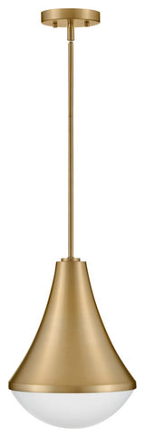 Lark Haddie 11" Modern Pendant Light, Lacquered Brass