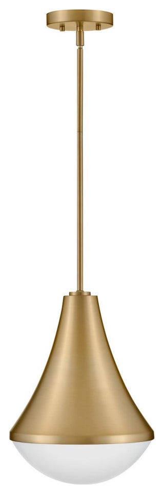 Lark Haddie 11" Modern Pendant Light, Lacquered Brass