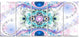 Cryptical Blue Fractal Pattern, Abstract Wall Art Canvas, 60"x28", 5 Panels