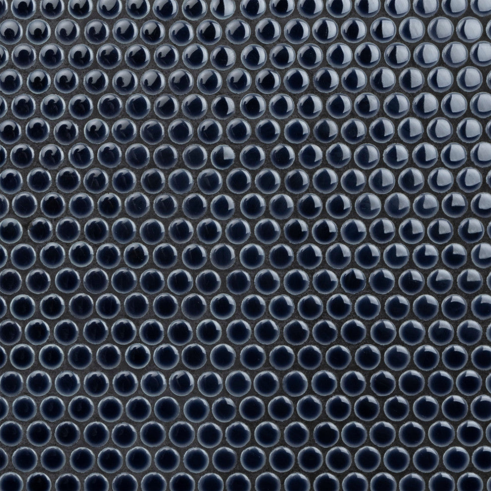 Hudson Penny Porcelain Mosaic Floor and Wall Tile, Noir