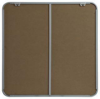 Ellis Soft Corner Metal Square Mirror 30x30 Inch, Silver