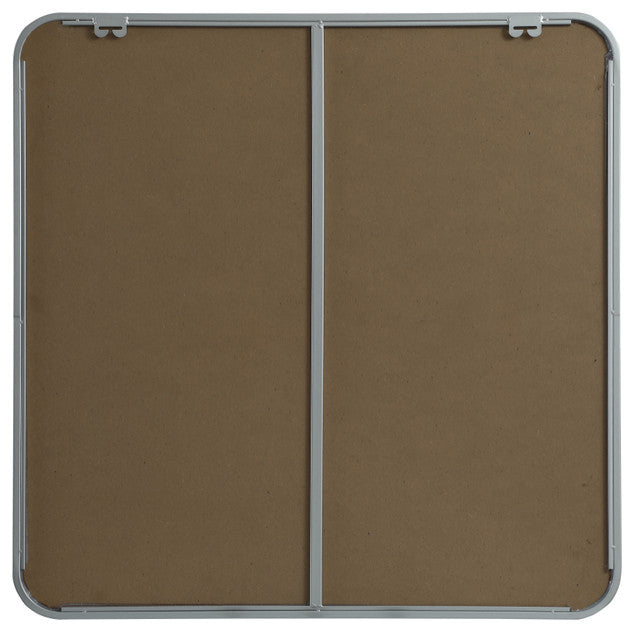Ellis Soft Corner Metal Square Mirror 30x30 Inch, Silver