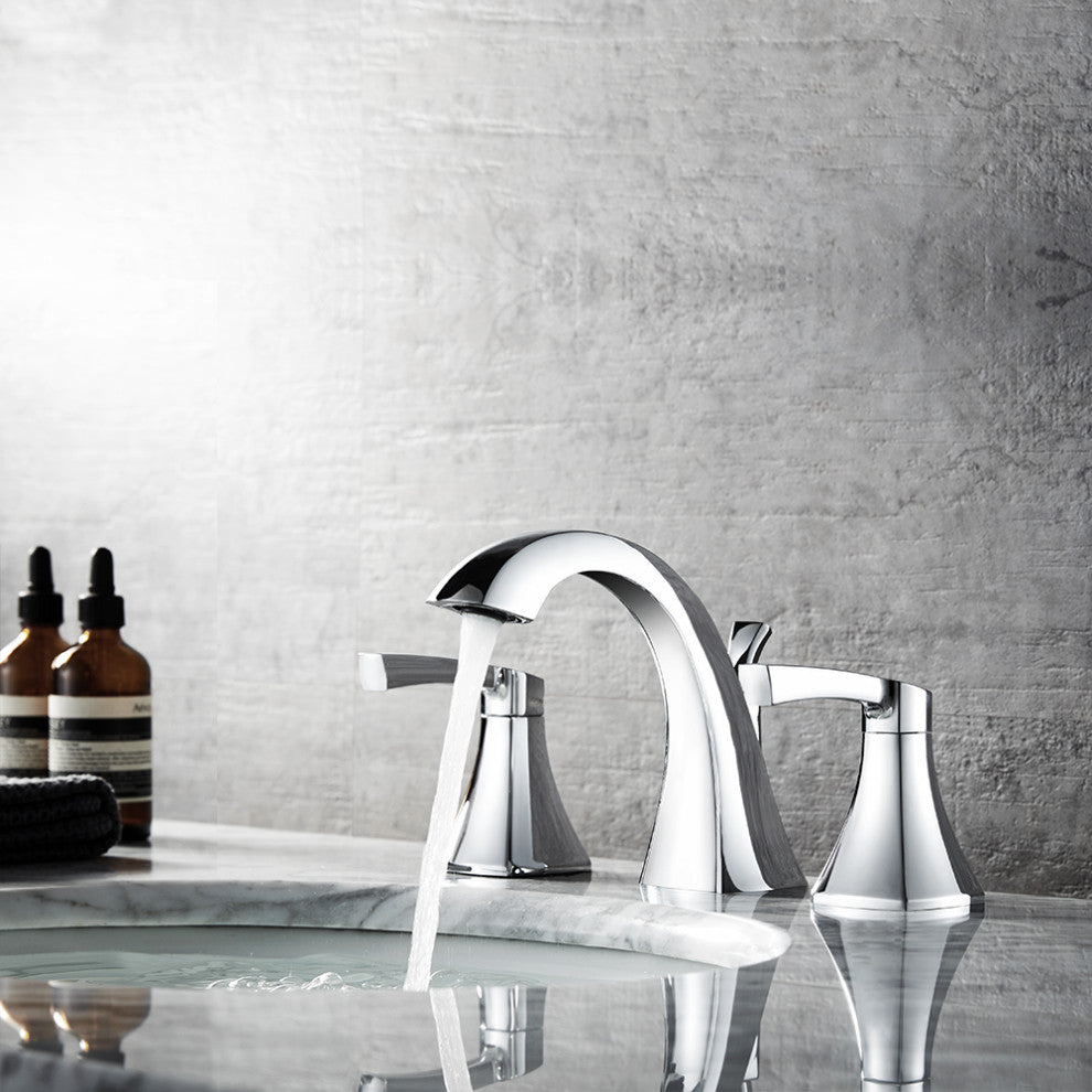 Abbie Two-Handle 8-Inch Widespread Bathroom Faucet Polished Chrome