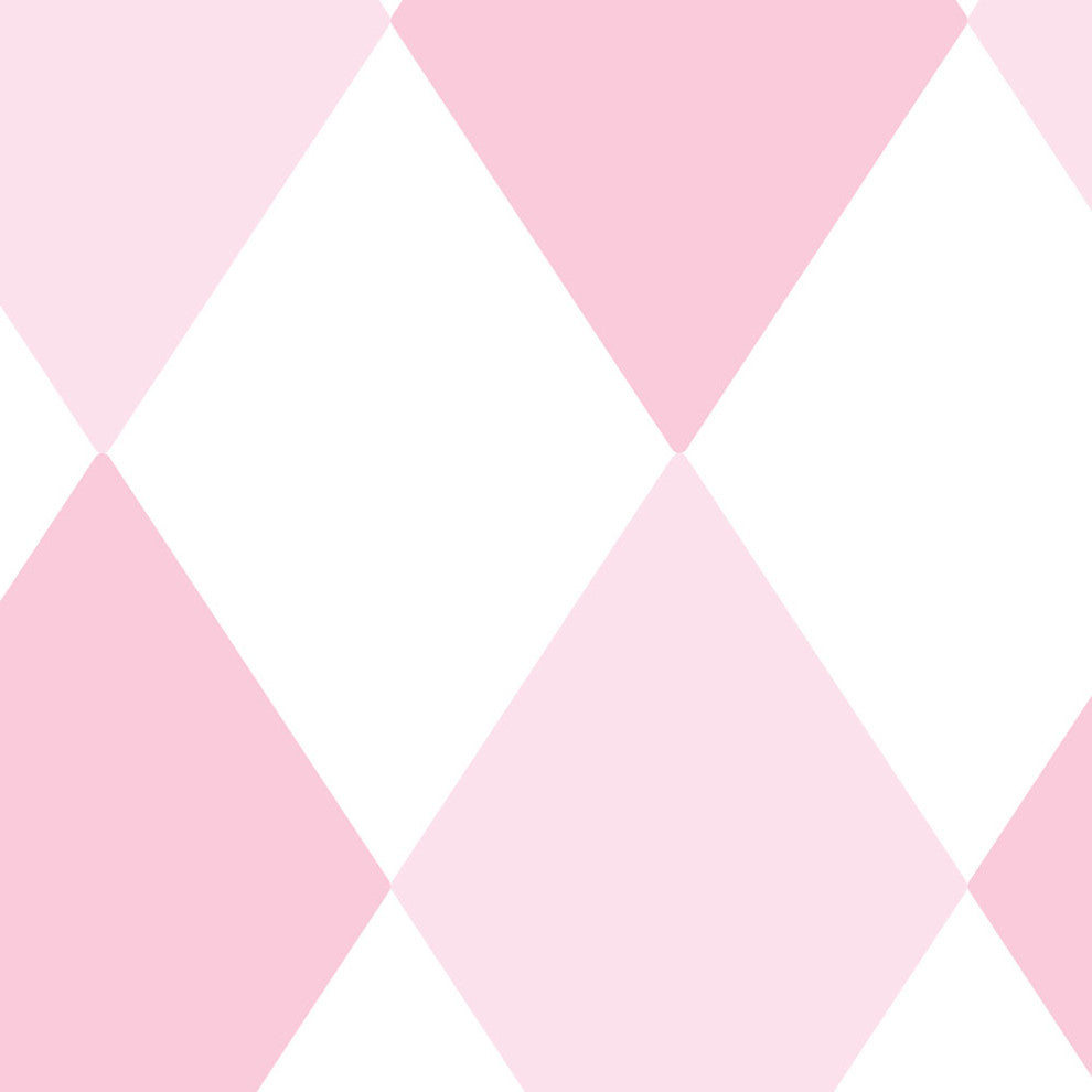 Diamond Peel and Stick Vinyl Wallpaper, Pink, 24"w X 60"h