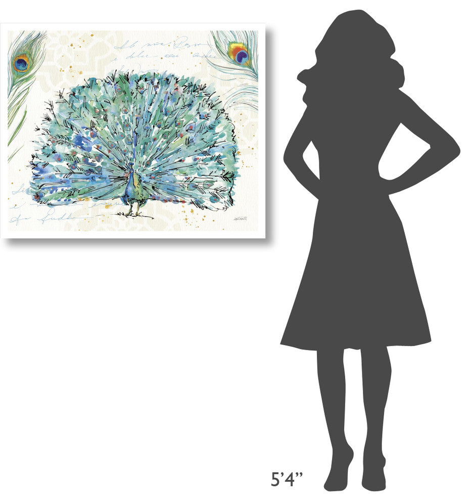 "Peacock Garden IX" Digital Paper Print by Anne Tavoletti, 37"x30"