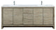 Lafarre Contemporary 80" Rustic Acacia Double Sink Bathroom Vanity, Labaro Brush