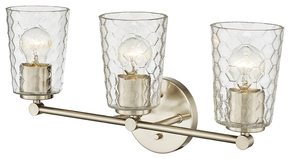 Ashli 3 Light 20" Modern Gold Bathroom Vanity Light