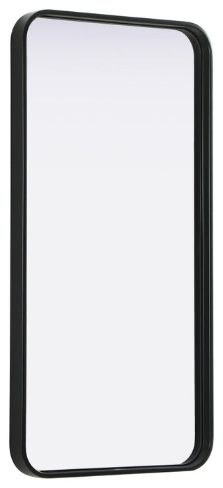 Home Living Contour Metal Rectangle Mirror 18x36, Black