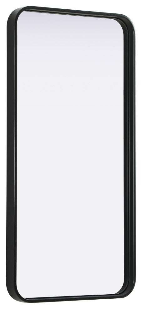 Home Living Contour Metal Rectangle Mirror 18x36, Black