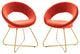 Nouvelle Performance Velvet Dining Chair Set of 2 Gold Orange -4681