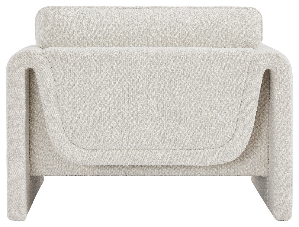 Stylus Boucle Fabric Upholstered Chair, Cream