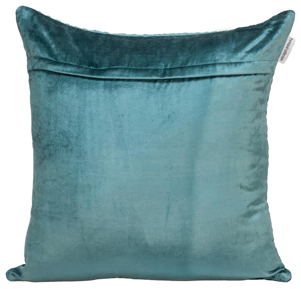 Quilted Teal Decorative Throw Pillow