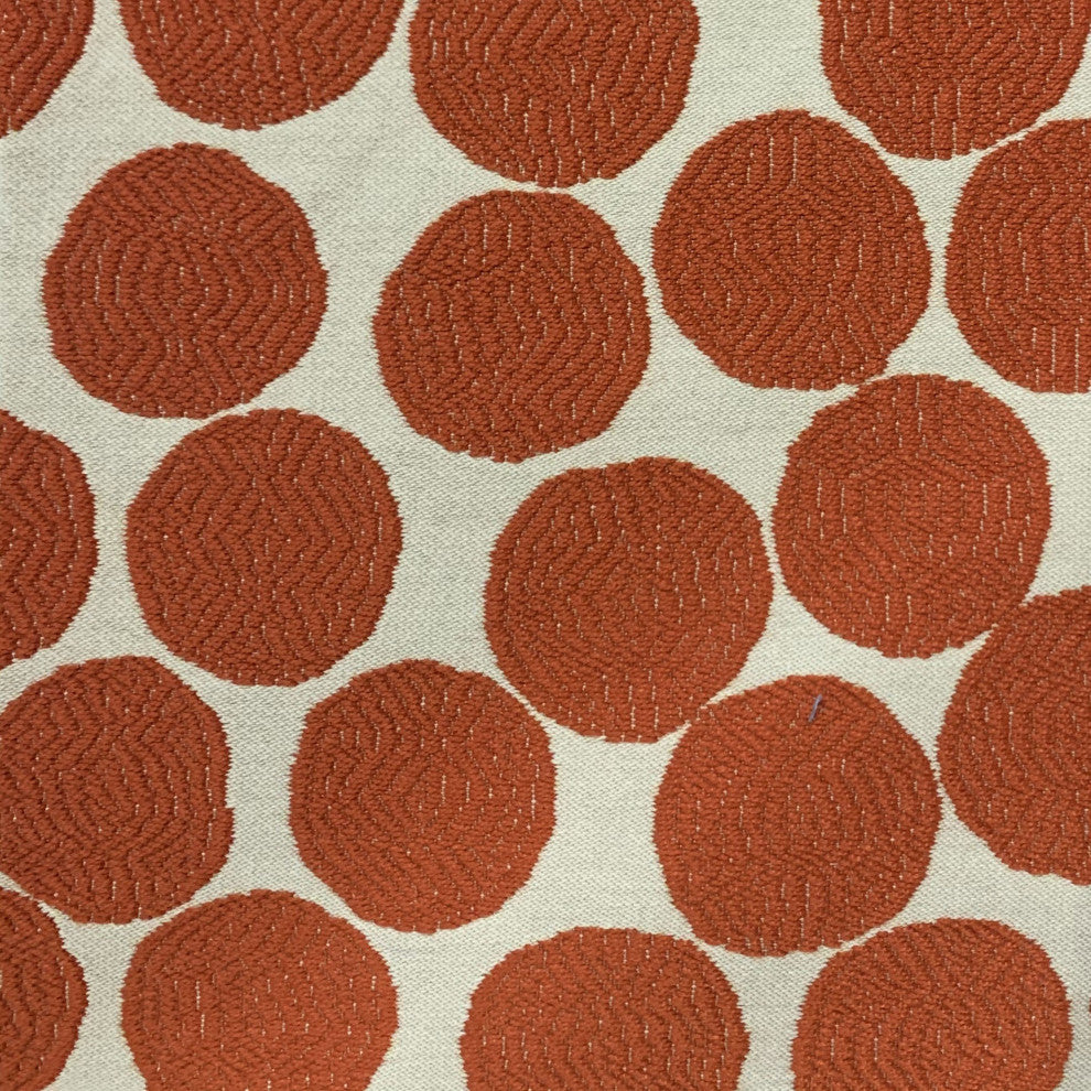 Plutus Red Beige Tomato Dot Luxury Throw Pillow, 26"x26"
