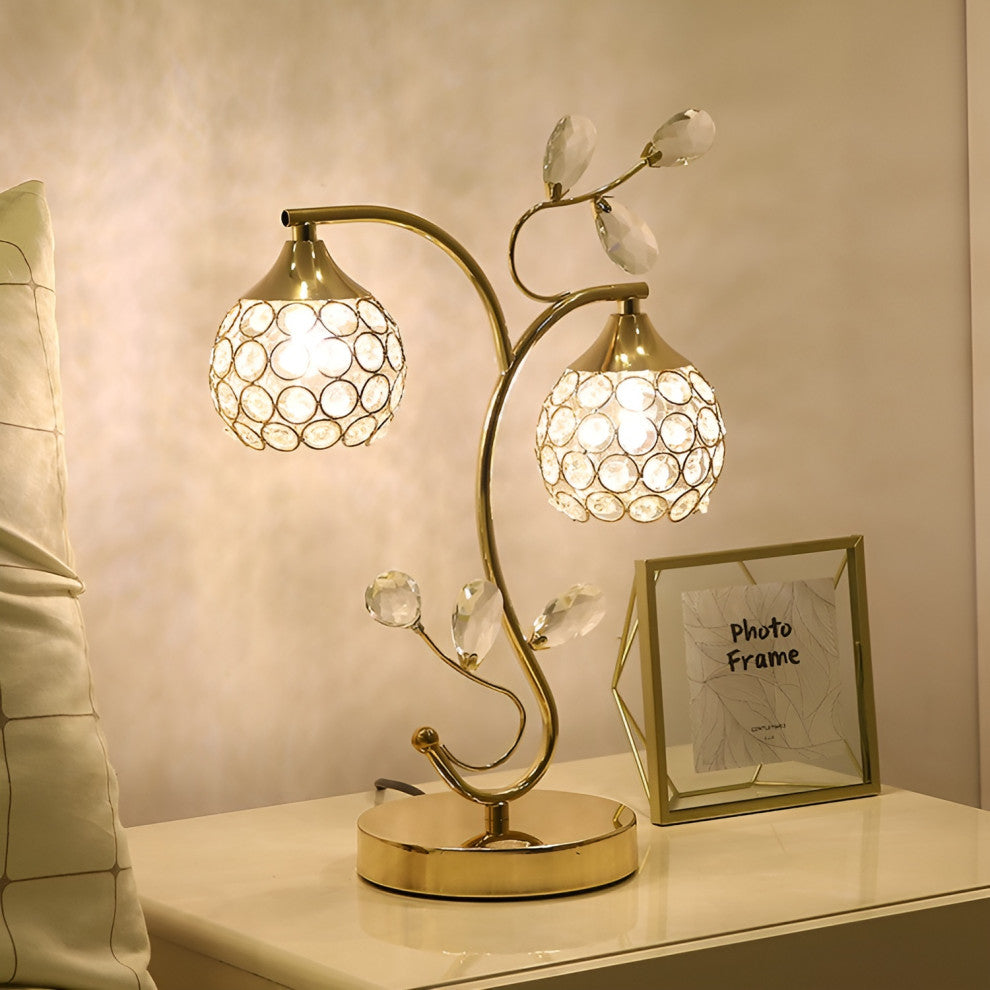 Habkern | Modern Crystal LED Night Lampshade with Eye Protection, Gold, A