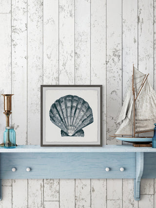"Arctic Scallop Shell" Framed Painting Print, 18"x18"
