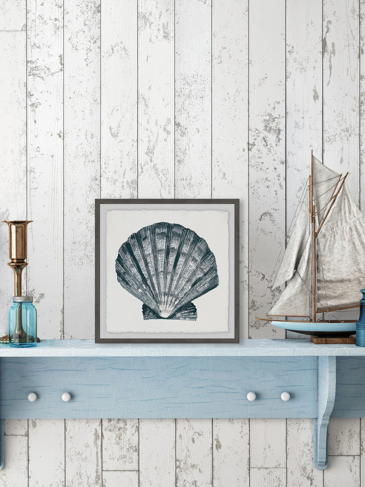 "Arctic Scallop Shell" Framed Painting Print, 18"x18"