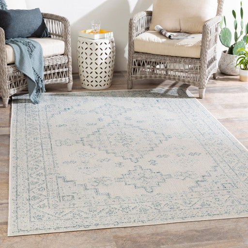 Surya Veranda VRD-2311 6'7"x9' Rug, Dark Blue/Ivory/Taupe