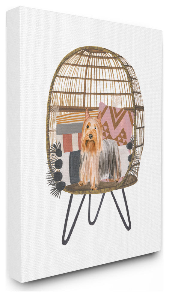 Puppy Dog Chair Pet Painting, 16"x20", Canvas Art