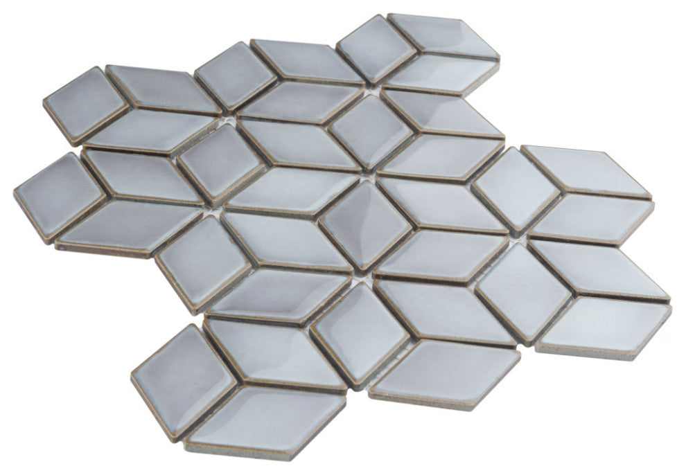 Hudson Rhombus Grey Eye Porcelain Floor and Wall Tile