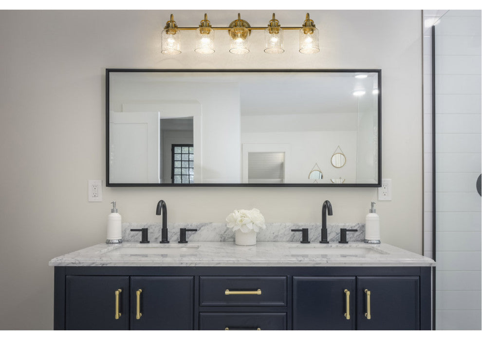 Zlite 340-5V-HG 5-Light Vanity, Clear Seeded