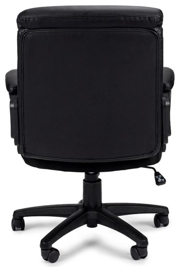 Poundex Furniture Modern Faux Leather Office Chair in Black Color