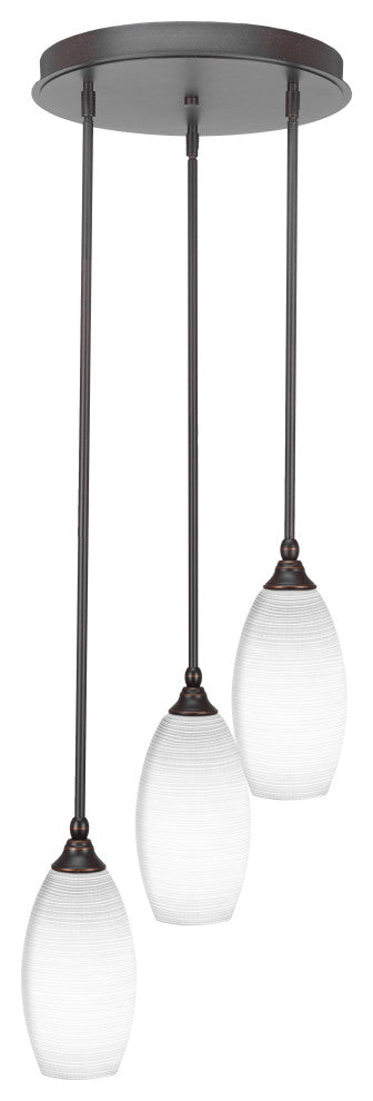 Empire 3-Light Cluster Pendalier, Dark Granite/White Matrix