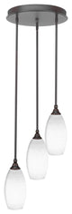 Empire 3-Light Cluster Pendalier, Dark Granite/White Matrix