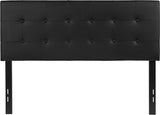Lennox Tufted Upholstered Full Size Headboard in Black Vinyl