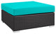Espresso Turquoise Convene Outdoor Patio Large Square Ottoman