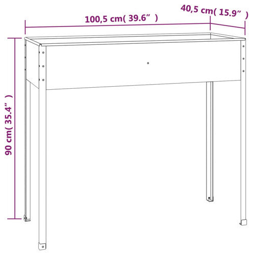vidaXL Planter Stand Outdoor Raised Garden Bed Anthracite Galvanized Steel