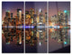 "City of Manhattan Panorama" Photo Metal Wall Art, 3 Panels, 36"x28"