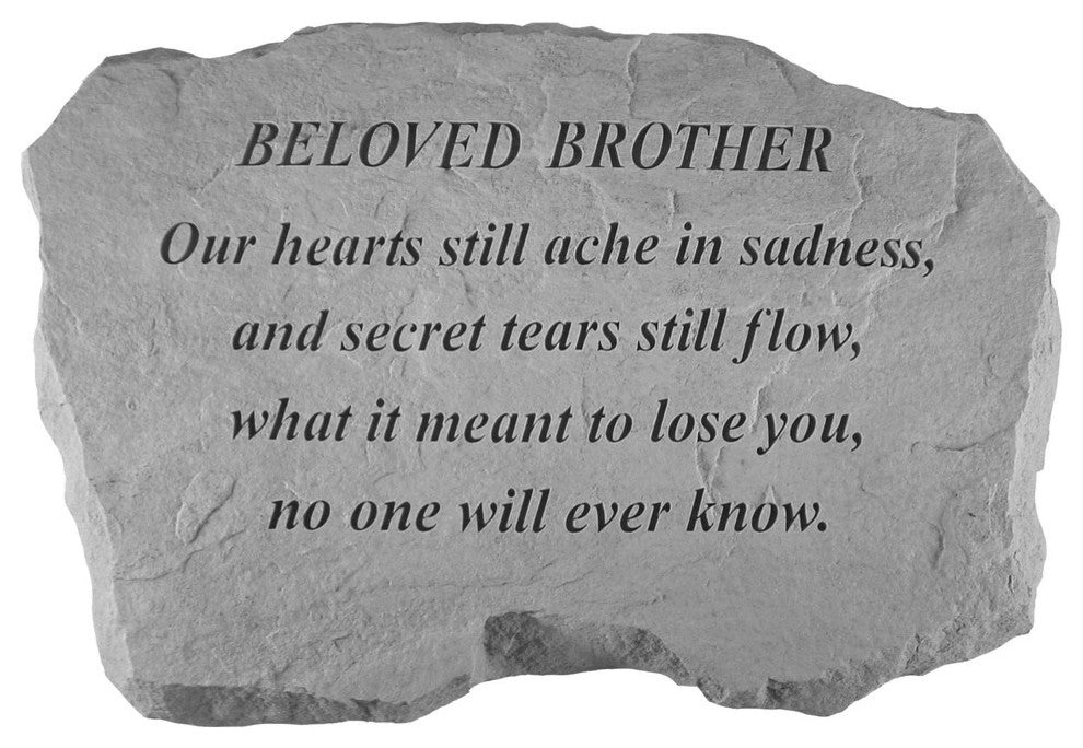 Garden Accent Family Stone, "Brother, Our Hearts Still Ache"