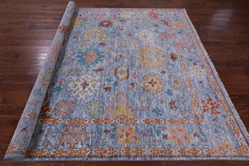 Hand Knotted Turkish Oushak Wool Rug 8' 0" X 9' 10" - Q13480