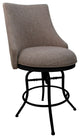 Melisima Swivel Tilt Counter 26" or 30" Metal Bar Stool, Basin Beige - Black, 26"