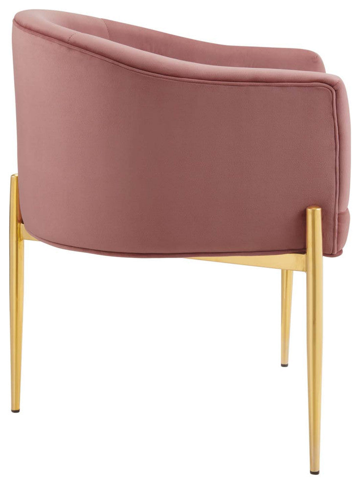 Savour Tufted Performance Velvet Accent Chairs Set of 2 Dusty Rose