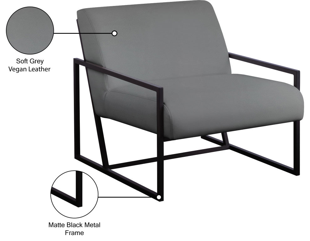 Destiny Dining Chair, Grey, Faux Leather